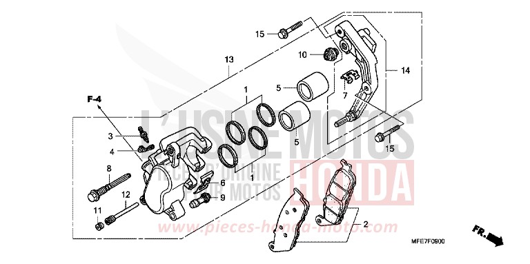 ETRIER DE FREIN AVANT (VT750C2/C2F/C2B) de Shadow Aero GRAPHITE BLACK (NHB01B) de 2010